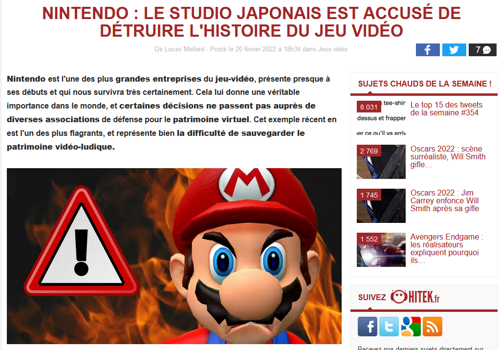 Nintendo : le studio japonais est accusé de détruire l'histoire du jeu vidéo
