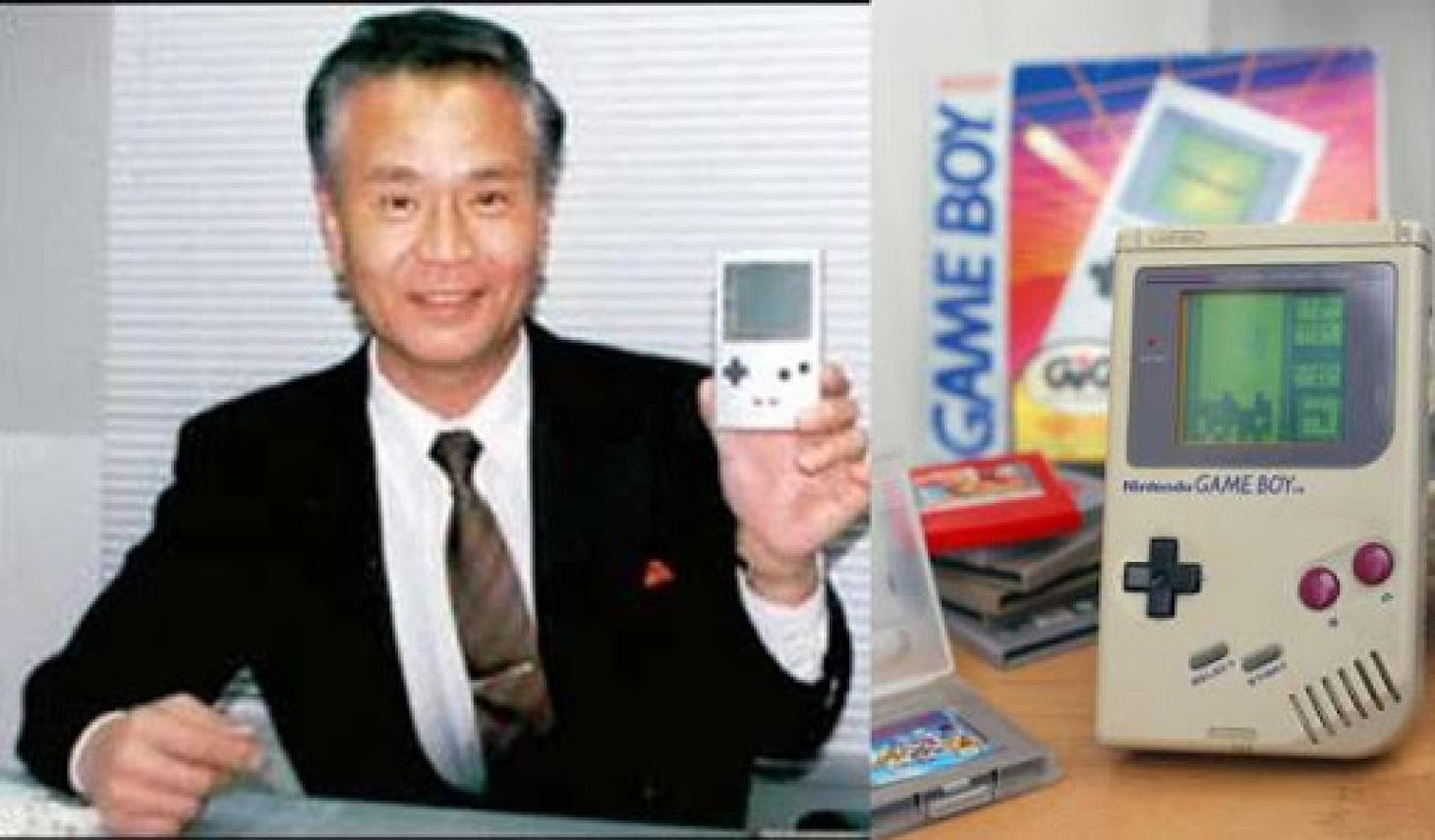 Gunpei Yokoi qui tient une Game Boy